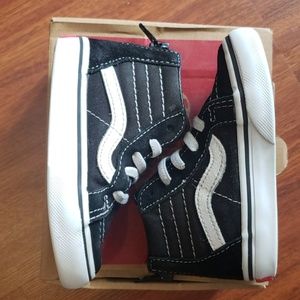 Vans Sk8-Hi Zip Black/White Toddler Size 5.5